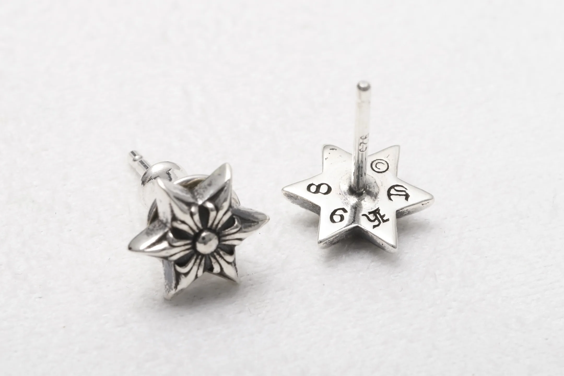 Hexagram Stud Earrings (Sterling Silver) D14018436 — view 6