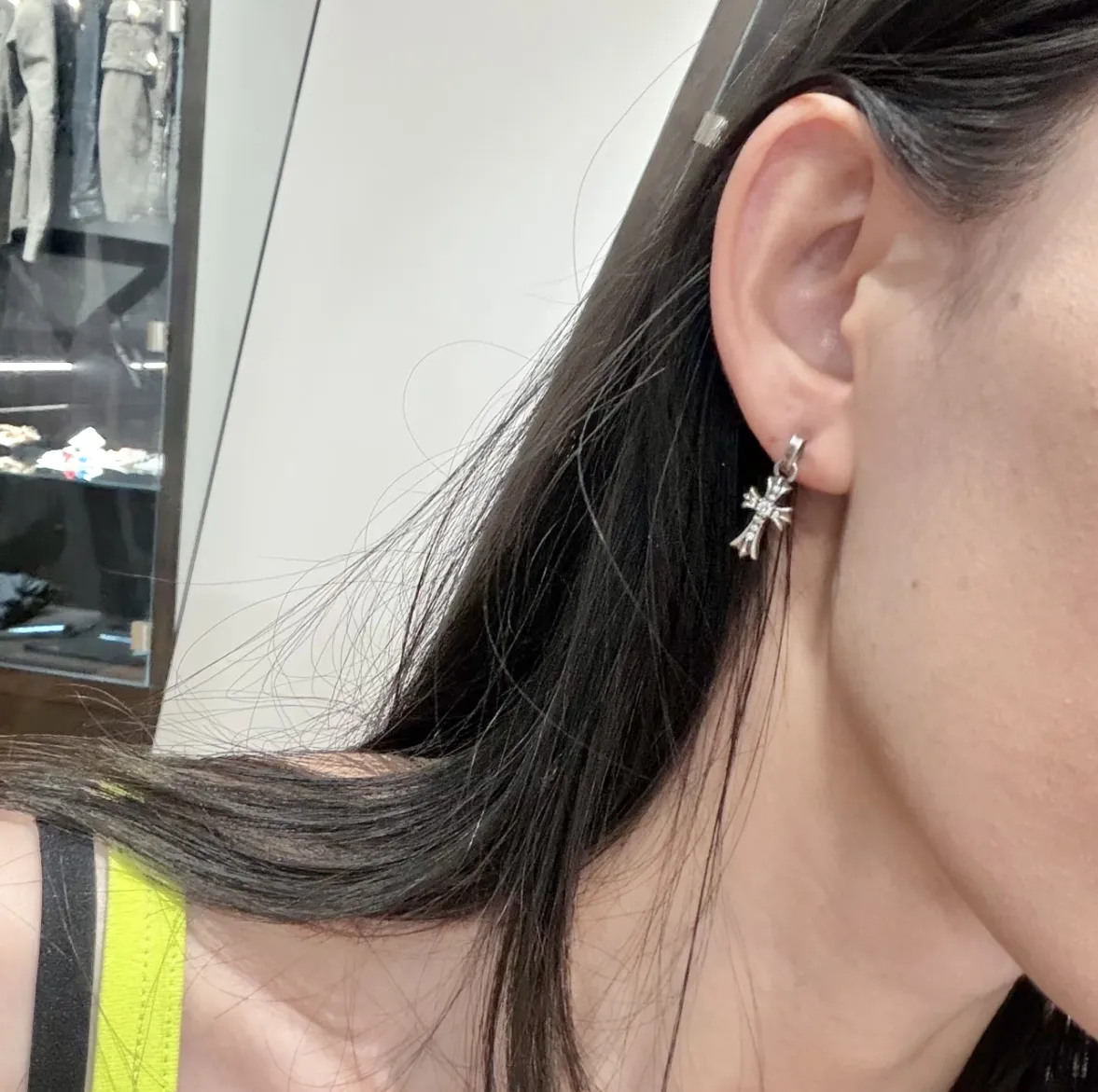 Chrome Hearts-Inspired Pave Cross Drop Earrings D26518430 — view 10