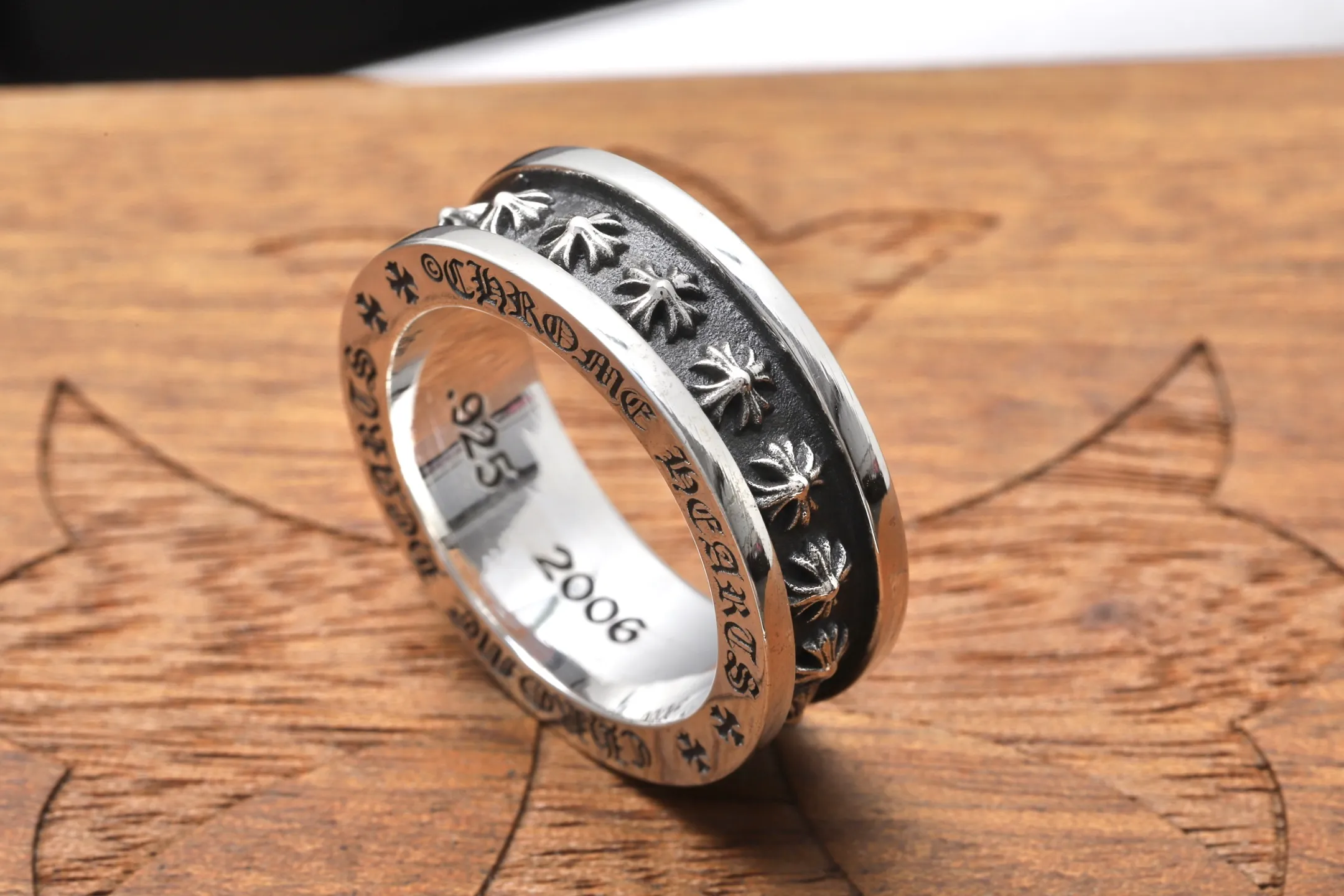 Mini Cross Motif Sterling Silver Ring D47018440 — view 3