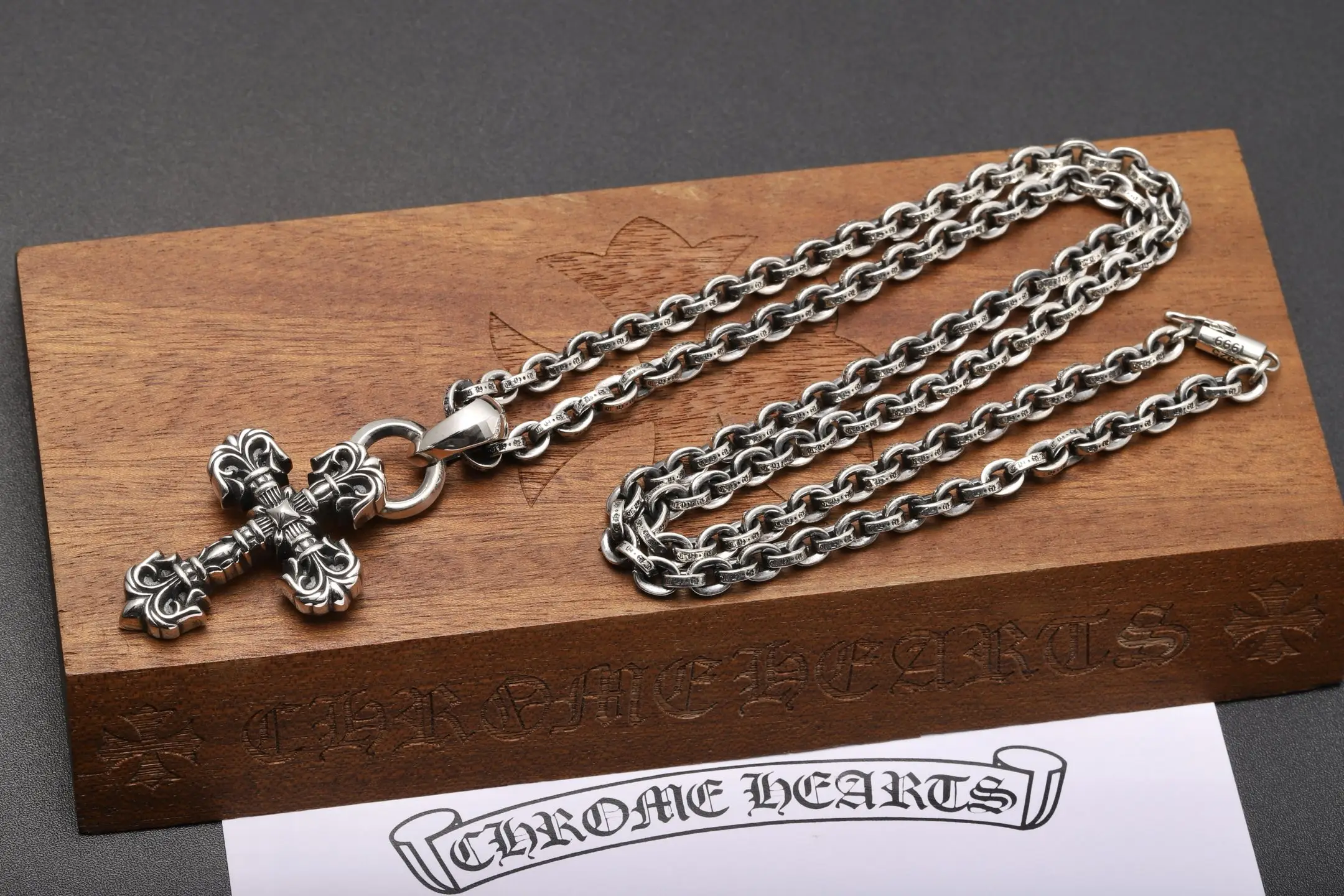 Flame Cross Pendant Necklace (Sterling Silver) D161018448 — view 3