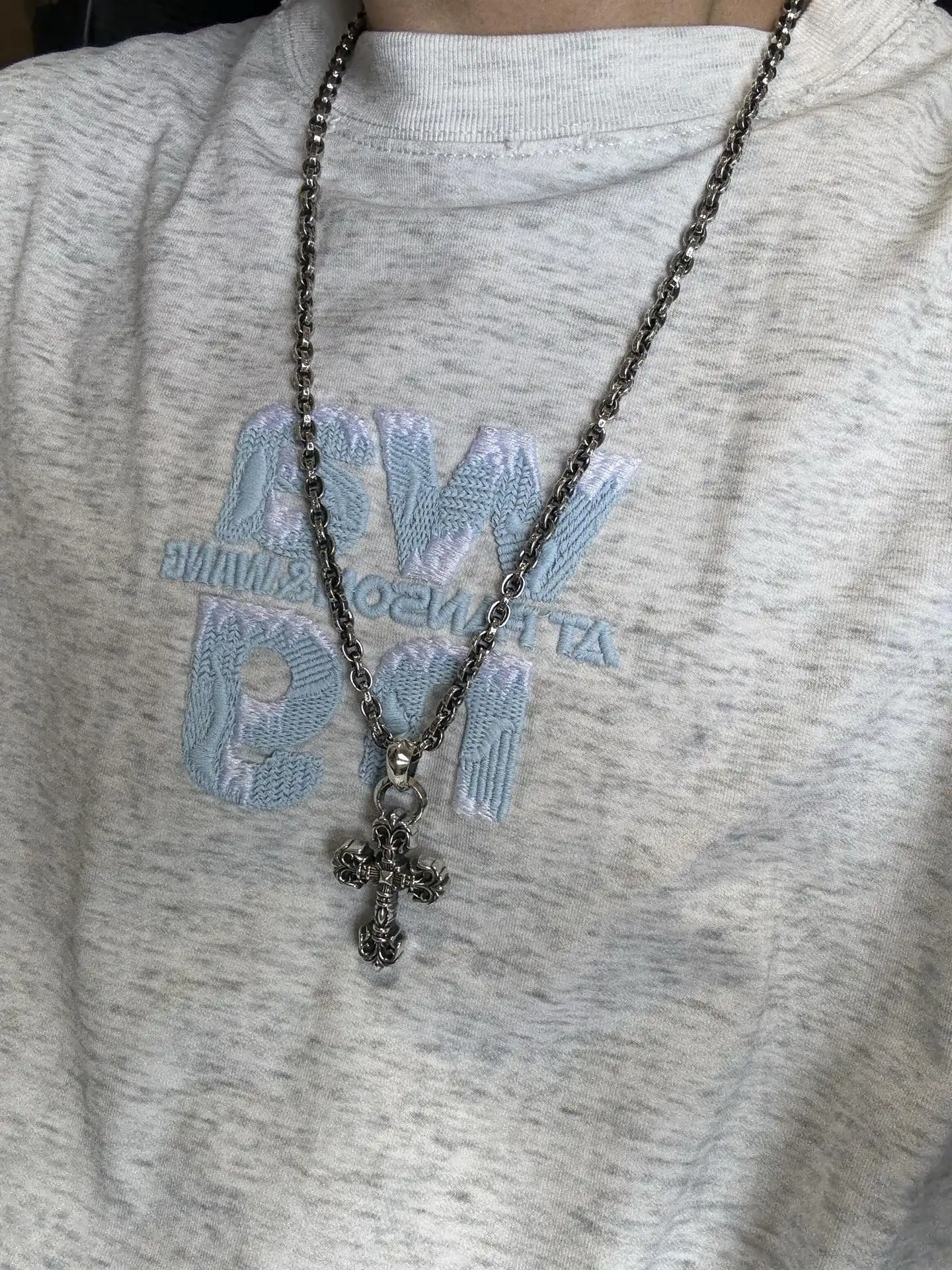 Flame Cross Pendant Necklace (Sterling Silver) D161018448 — view 9