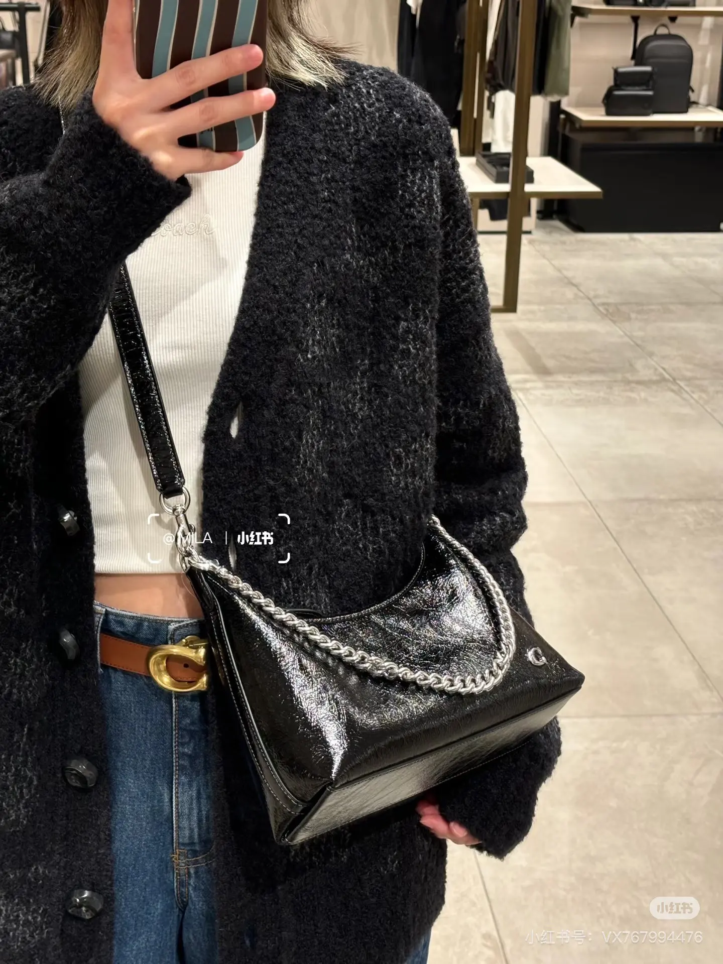 Coach Juliet Patent Leather Shoulder Bag D28017971 — view 7