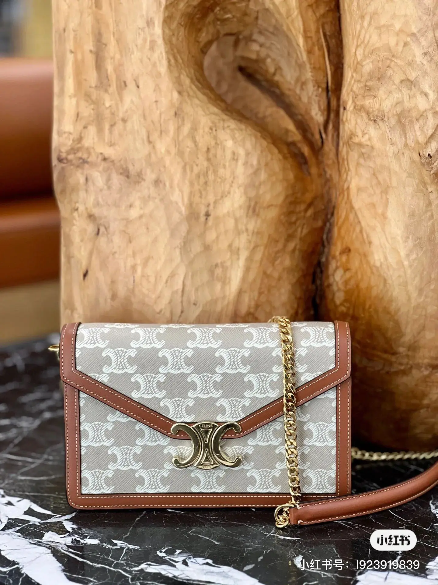 Triomphe Canvas Chain Envelope Bag D28017824 — view 5