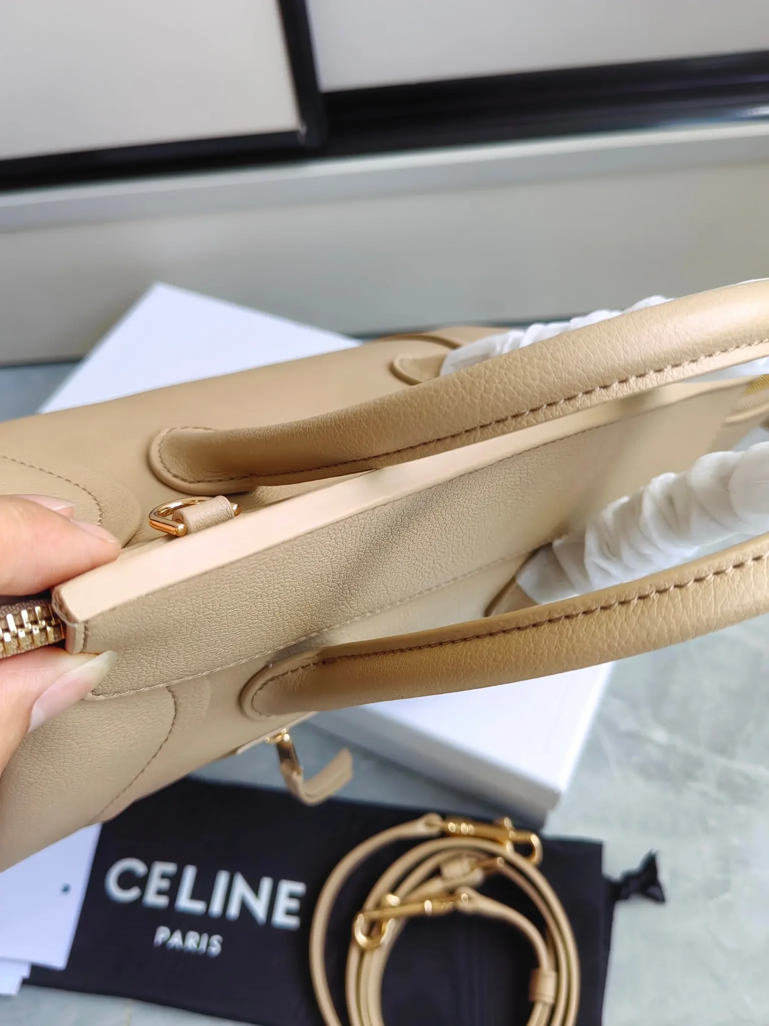 Celine Luggage Nano Grained Leather Bag D57018538 — view 6