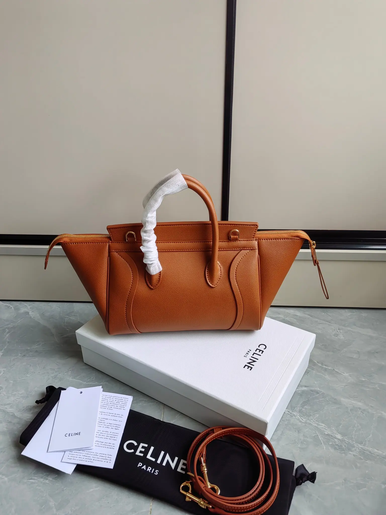 Celine Nano Luggage Handbag in Grained Leather D57018542 — view 2