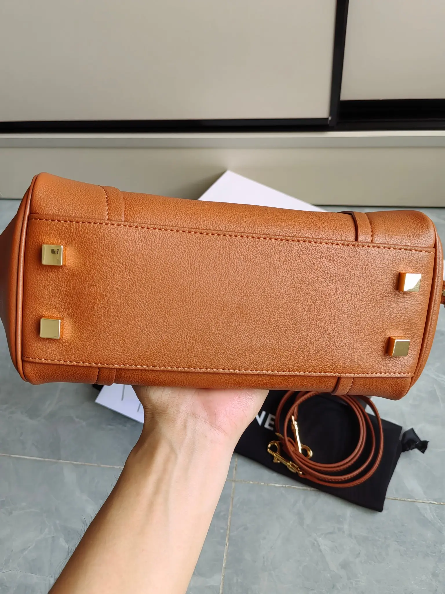 Celine Nano Luggage Handbag in Grained Leather D57018542 — view 3