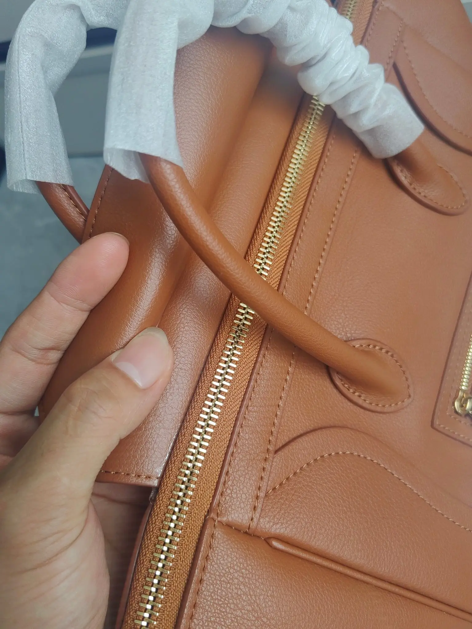 Celine Nano Luggage Handbag in Grained Leather D57018542 — view 5