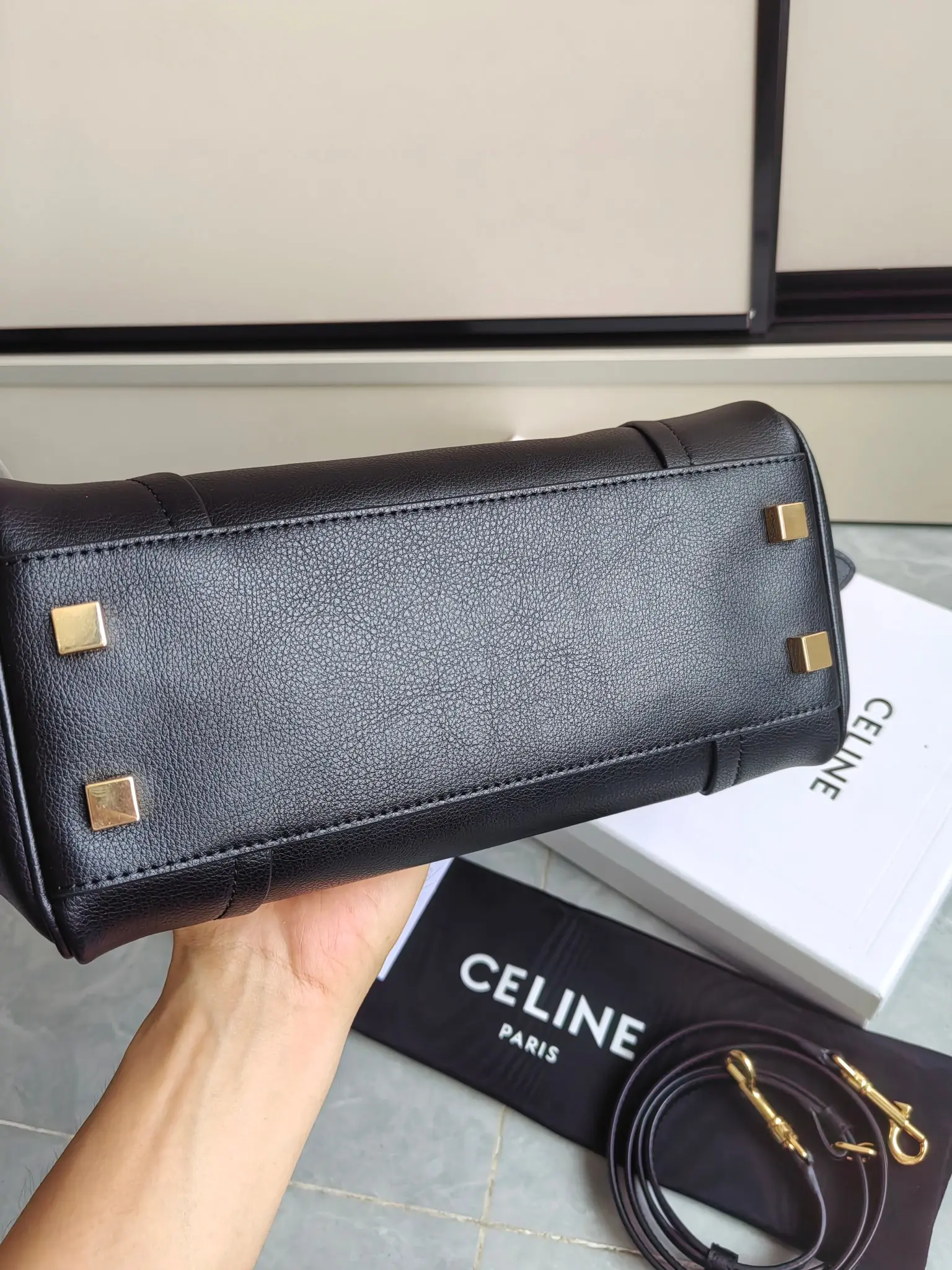 Celine Nano Luggage Handbag in Grained Leather D57018543 — view 3