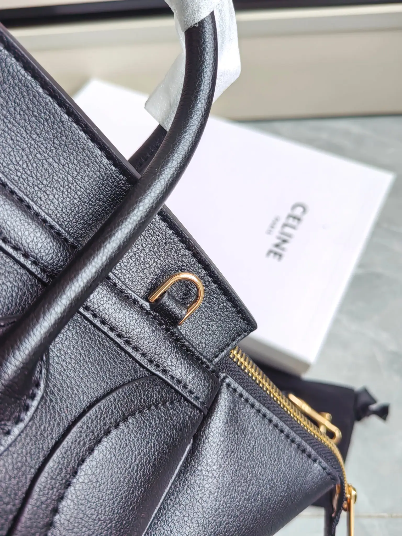 Celine Nano Luggage Handbag in Grained Leather D57018543 — view 6