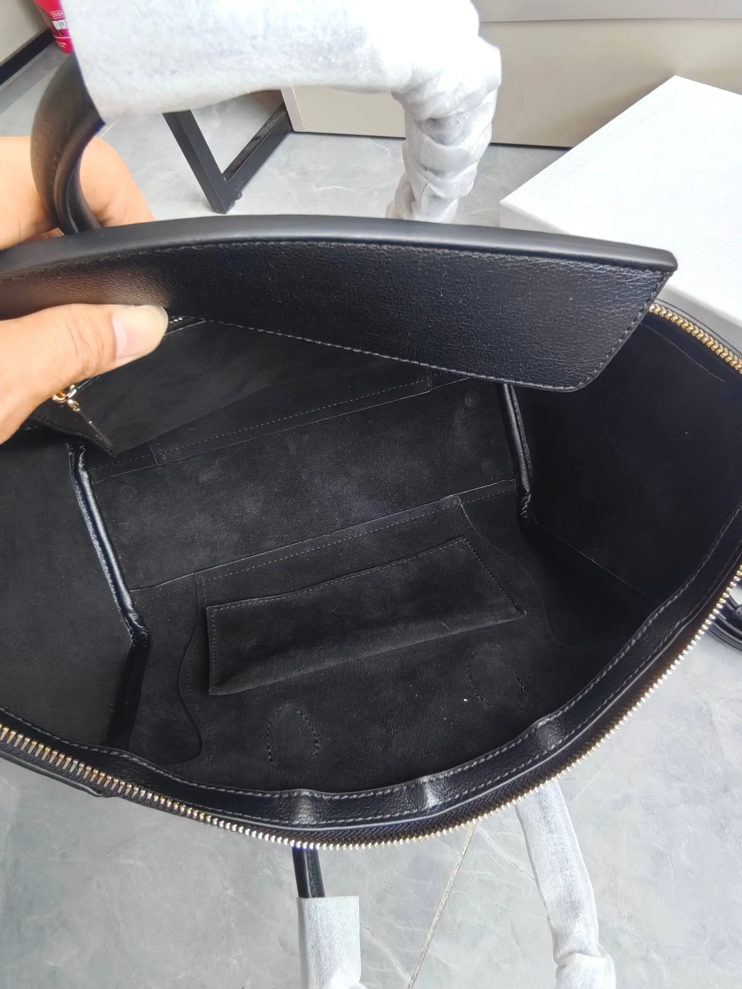 Celine Nano Luggage Handbag in Grained Leather D57018543 — view 7