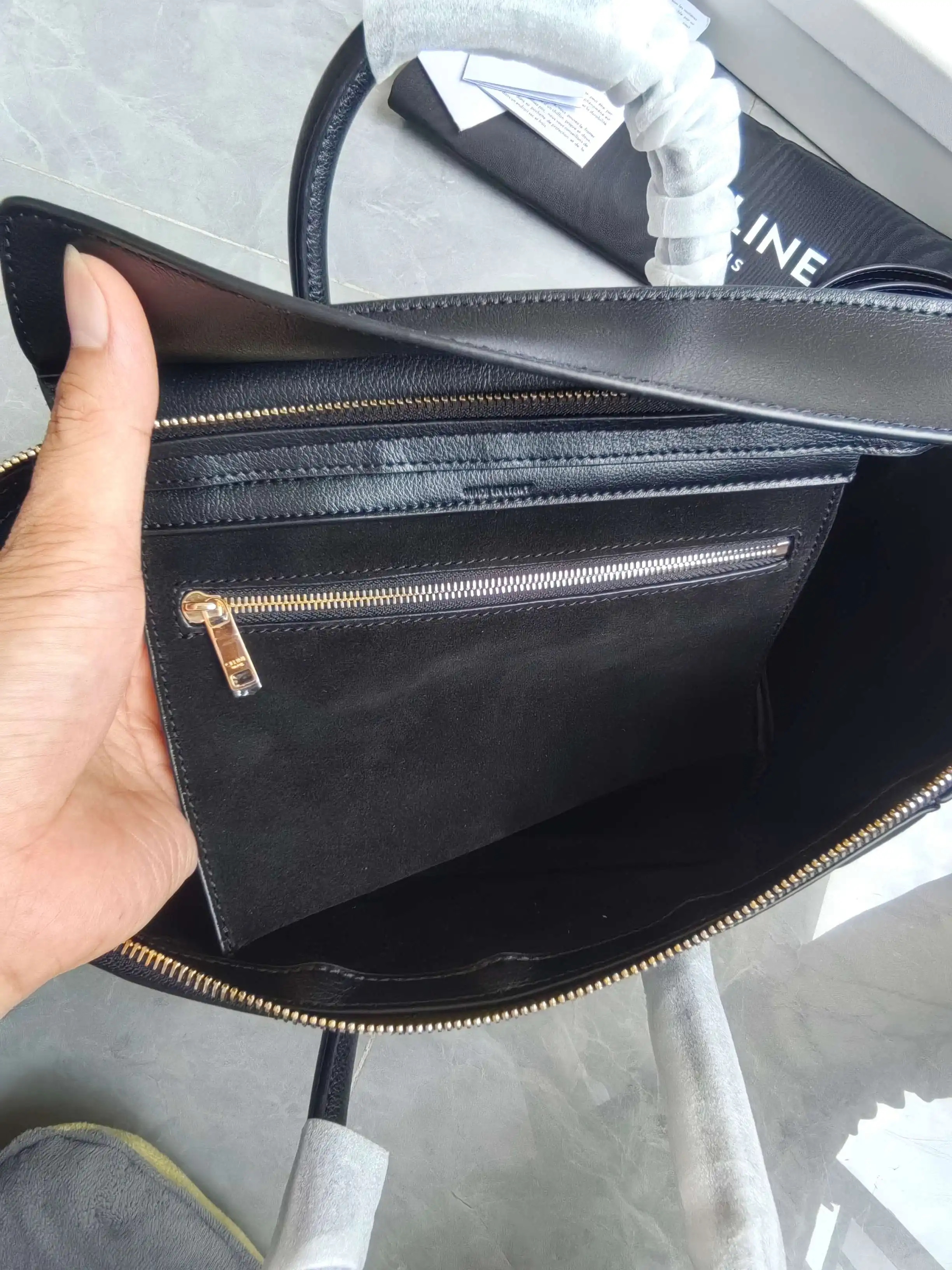 Celine Nano Luggage Handbag in Grained Leather D57018543 — view 8
