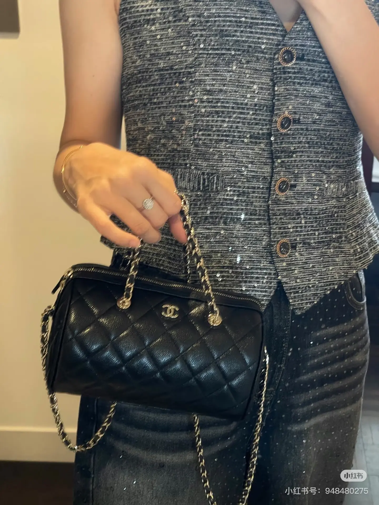 Chanel 25P Quilted Bowling Bag D43018453 — view 8