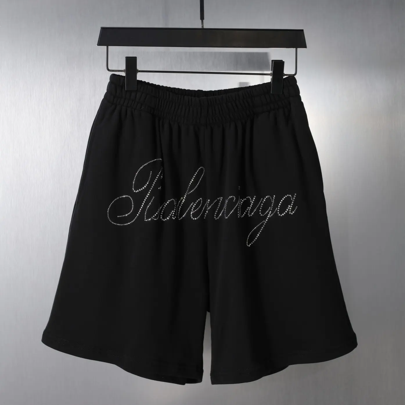 Rhinestone Logo Cotton Jersey Shorts D16520117