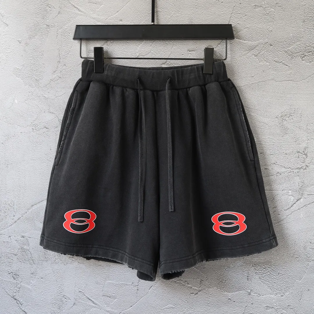 Washed Graphic Print Sweat Shorts D21522599
