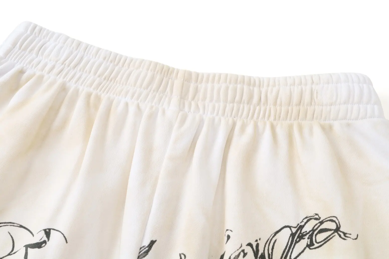 Graffiti Print Distressed Sweat Shorts D18922556 — view 7