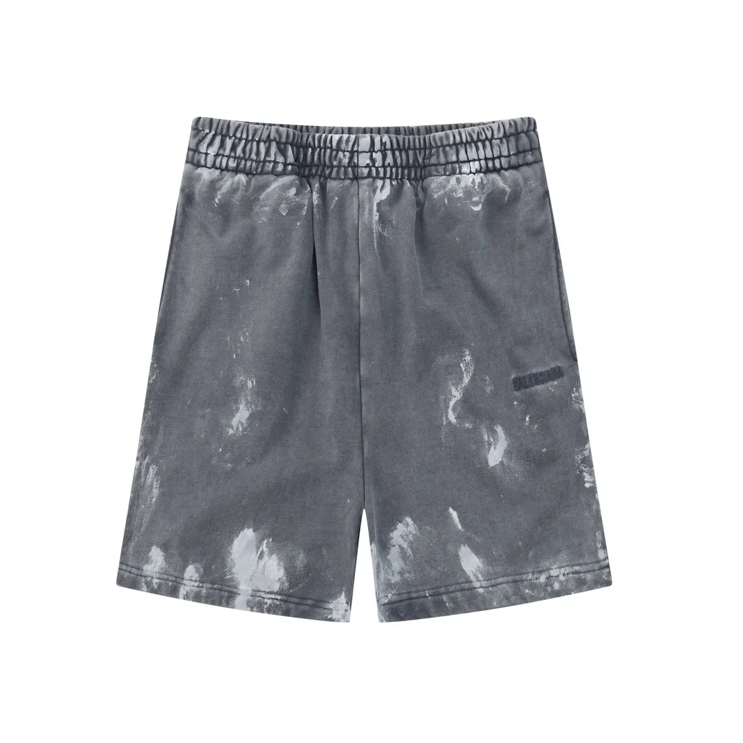 Paint-Splatter Distressed Cotton Shorts D21922552 — view 10