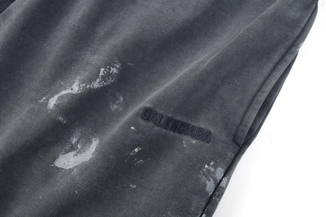 Paint-Splatter Distressed Cotton Shorts D21922552 — view 12