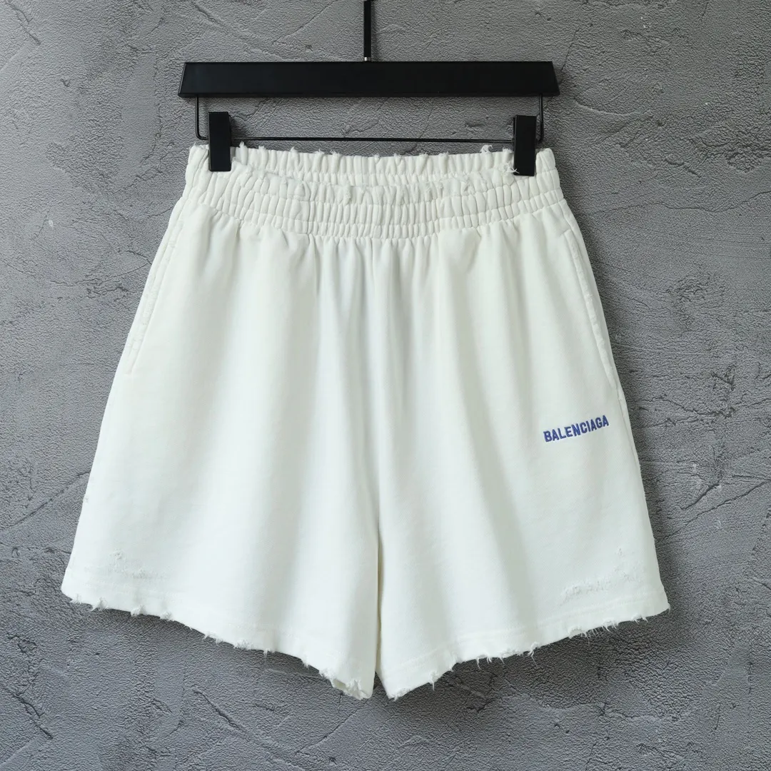 Logo Embroidered Distressed Cotton Shorts D19522602