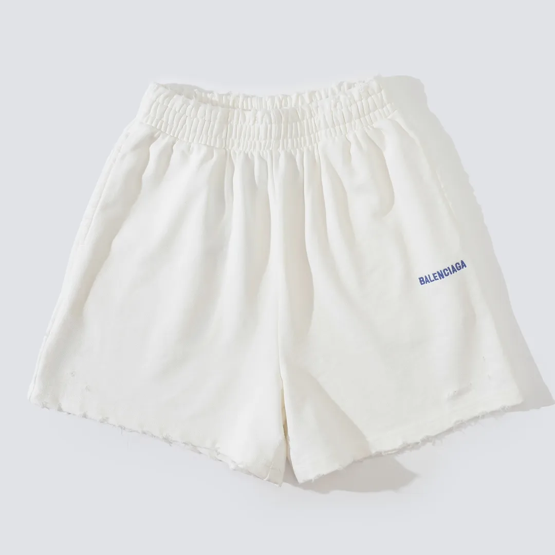 Logo Embroidered Distressed Cotton Shorts D19522602 — view 10