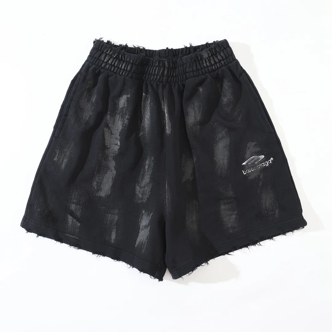 Distressed Mud-Dye Coated Sweat Shorts D21922632