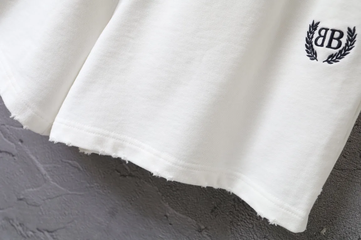 Embroidered Logo Raw-Hem Sweat Shorts D19922597 — view 5