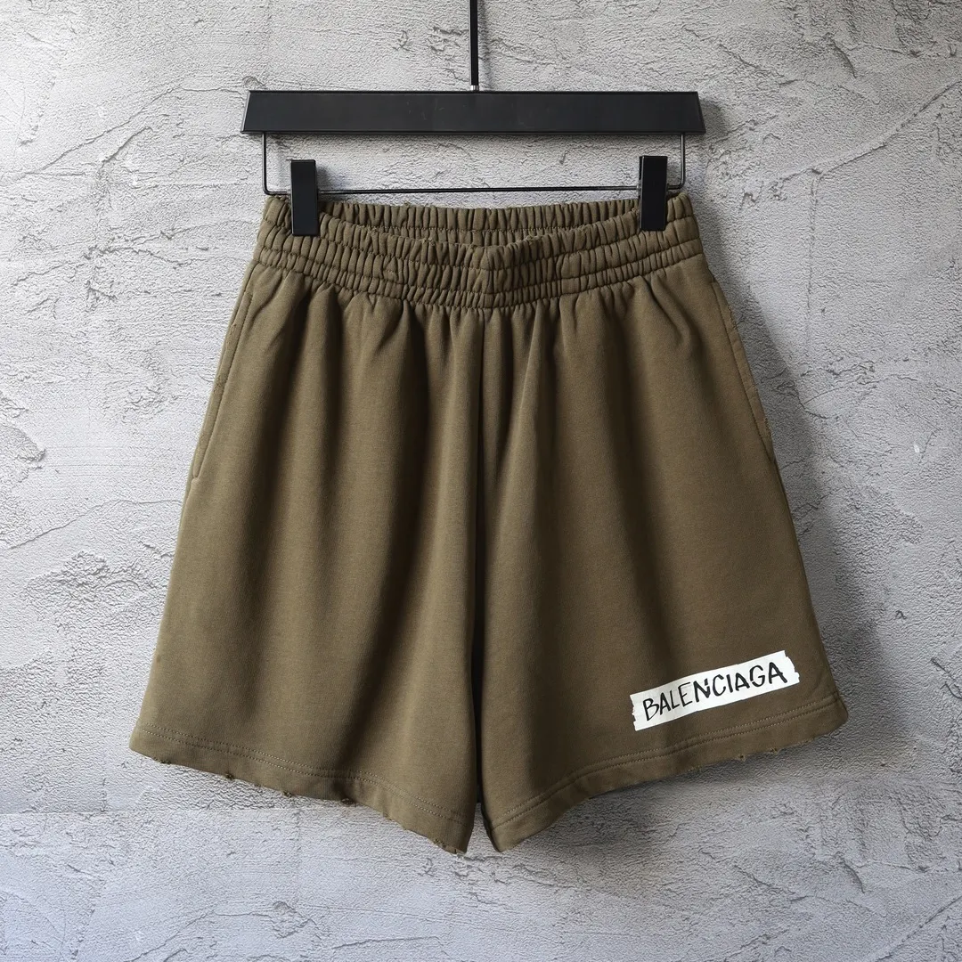 Distressed Logo Print Cotton Shorts D20922593
