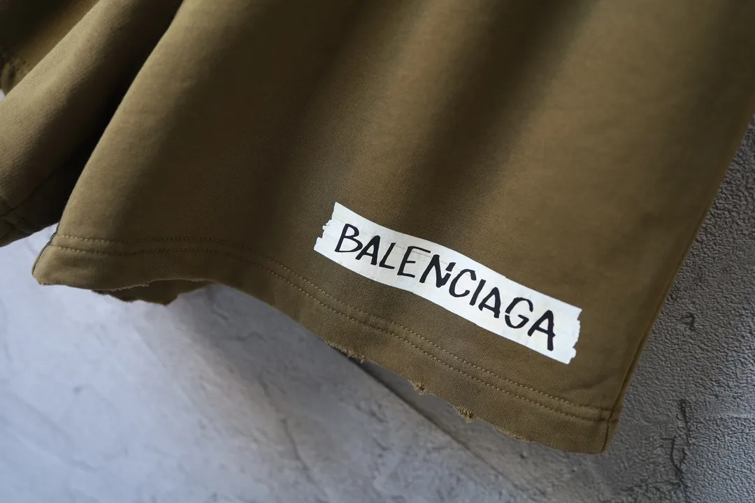 Distressed Logo Print Cotton Shorts D20922593 — view 6
