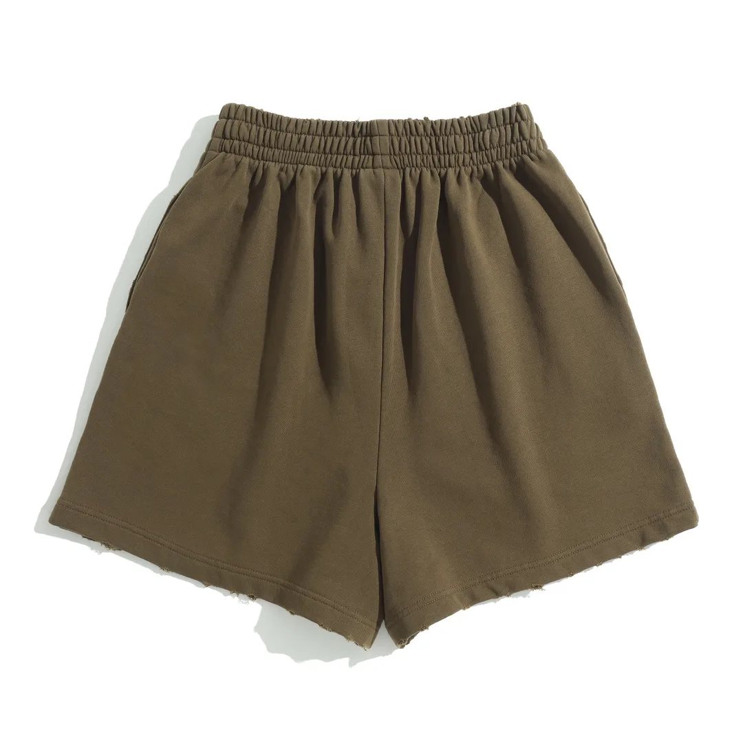 Distressed Logo Print Cotton Shorts D20922593 — view 11