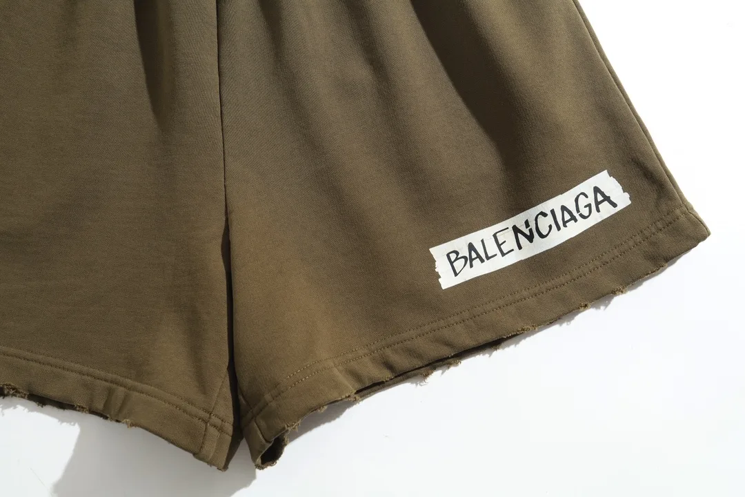 Distressed Logo Print Cotton Shorts D20922593 — view 13