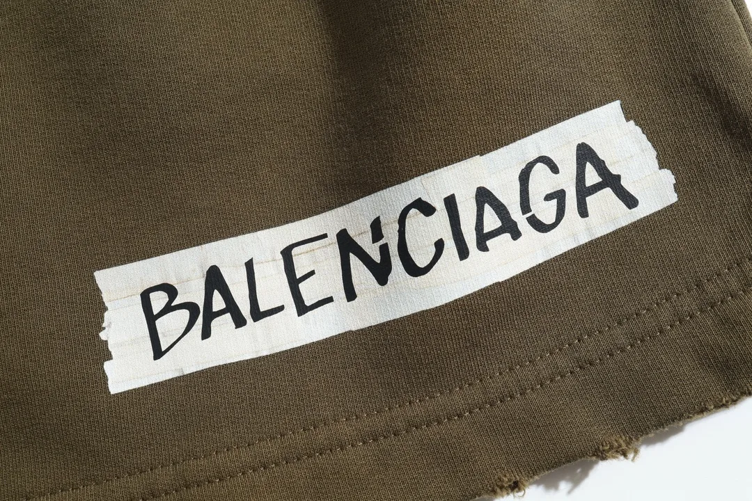 Distressed Logo Print Cotton Shorts D20922593 — view 14