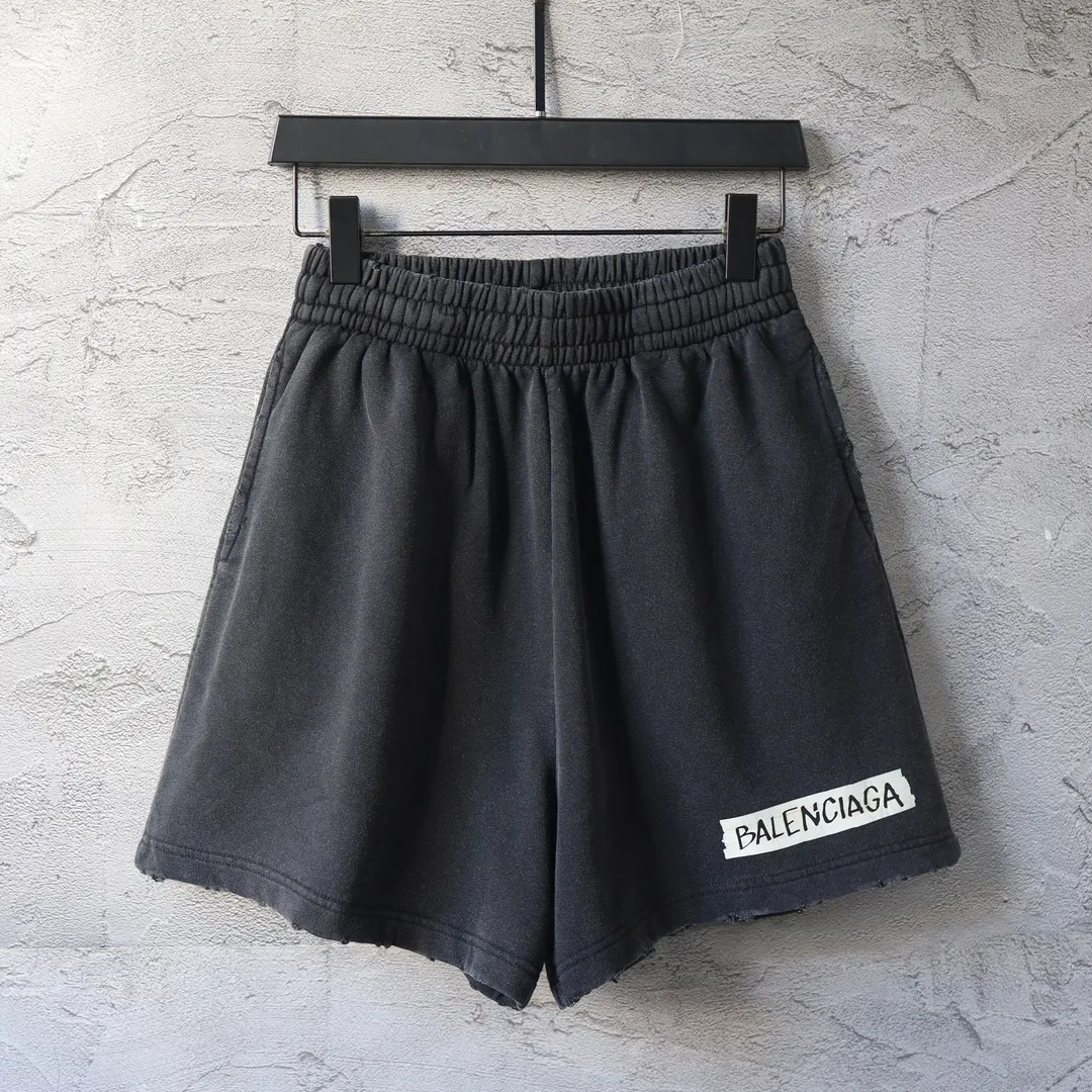 Distressed Logo Print Cotton Shorts D20922593 — view 19