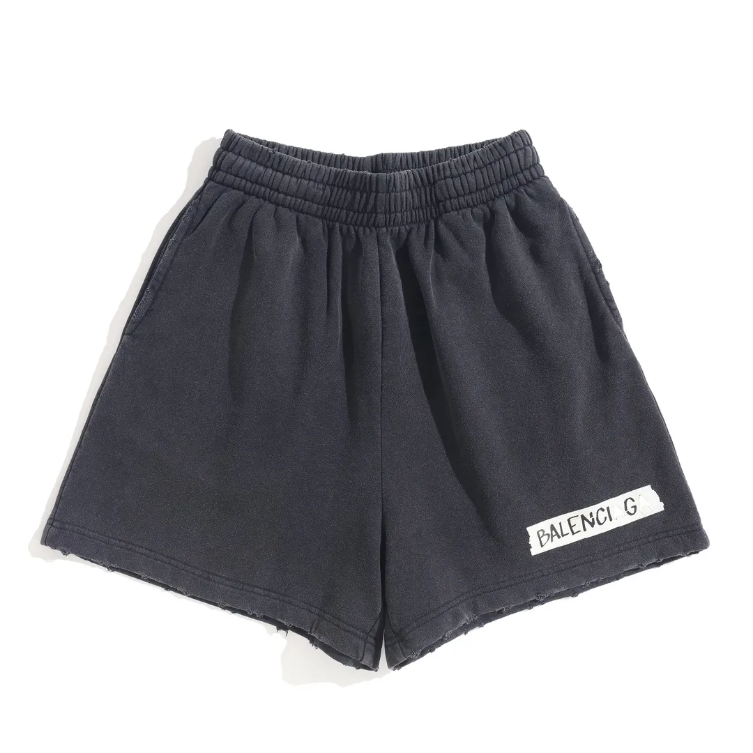 Distressed Logo Print Cotton Shorts D20922593 — view 28