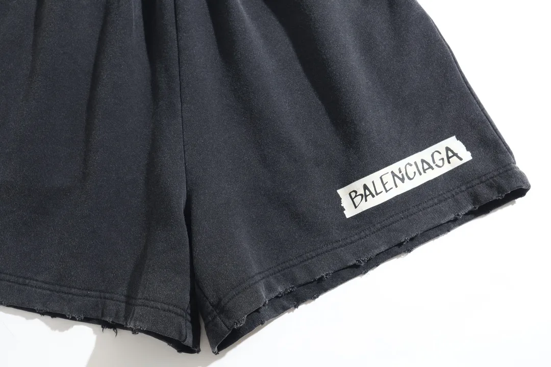 Distressed Logo Print Cotton Shorts D20922593 — view 33