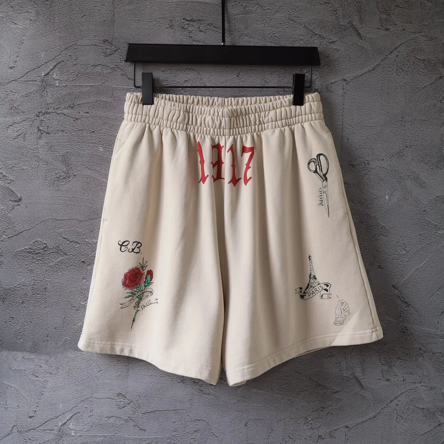 Graffiti Print Cotton Jersey Shorts D21922573
