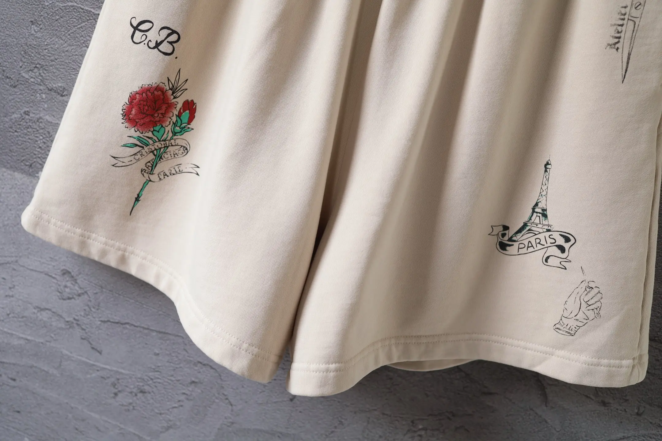 Graffiti Print Cotton Jersey Shorts D21922573 — view 4