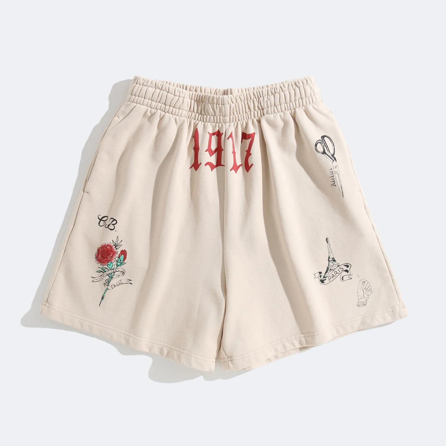Graffiti Print Cotton Jersey Shorts D21922573 — view 10