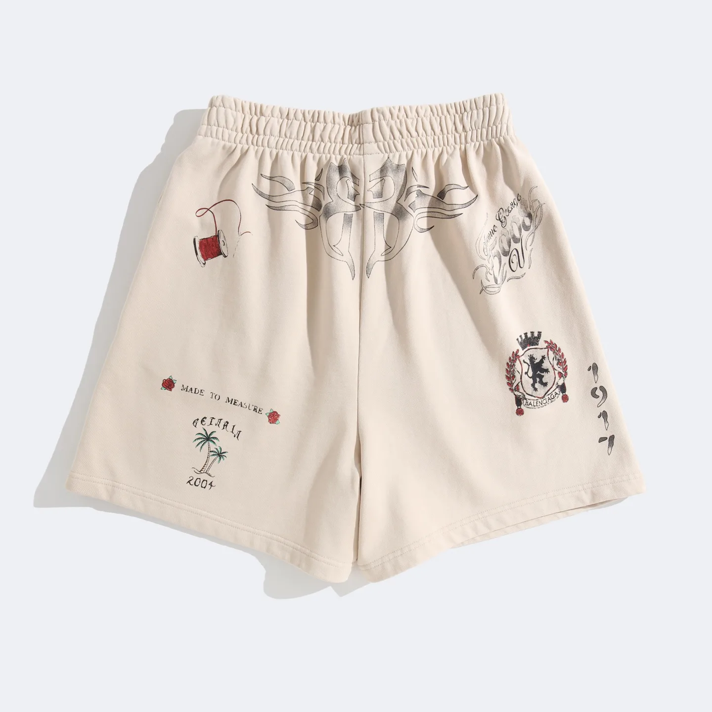 Graffiti Print Cotton Jersey Shorts D21922573 — view 11