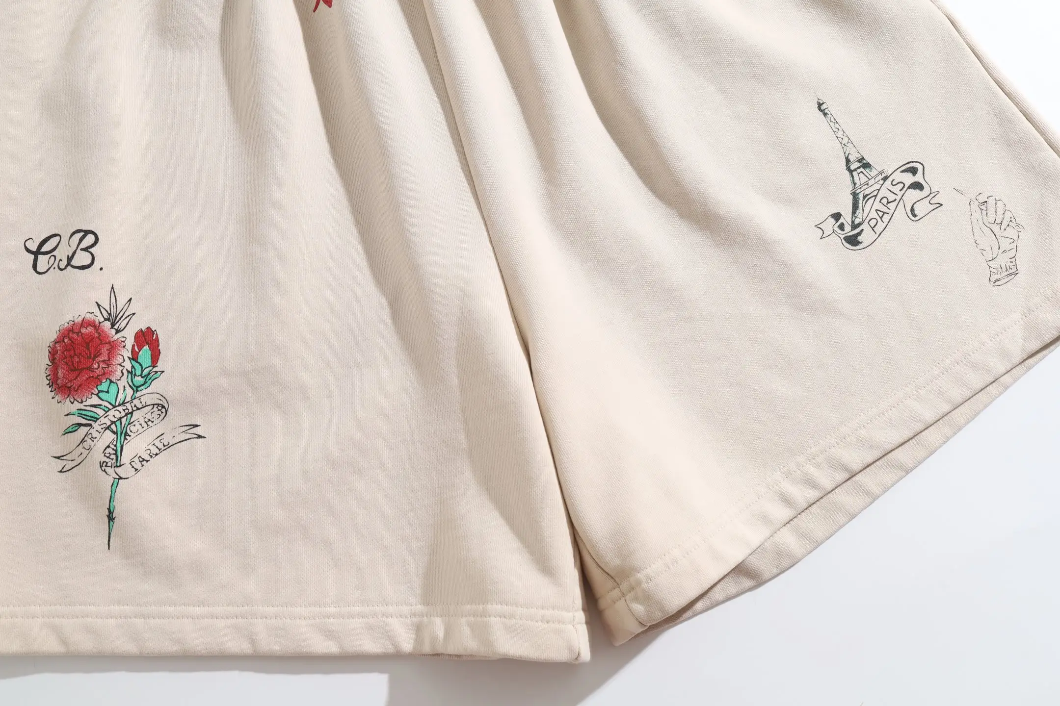 Graffiti Print Cotton Jersey Shorts D21922573 — view 14