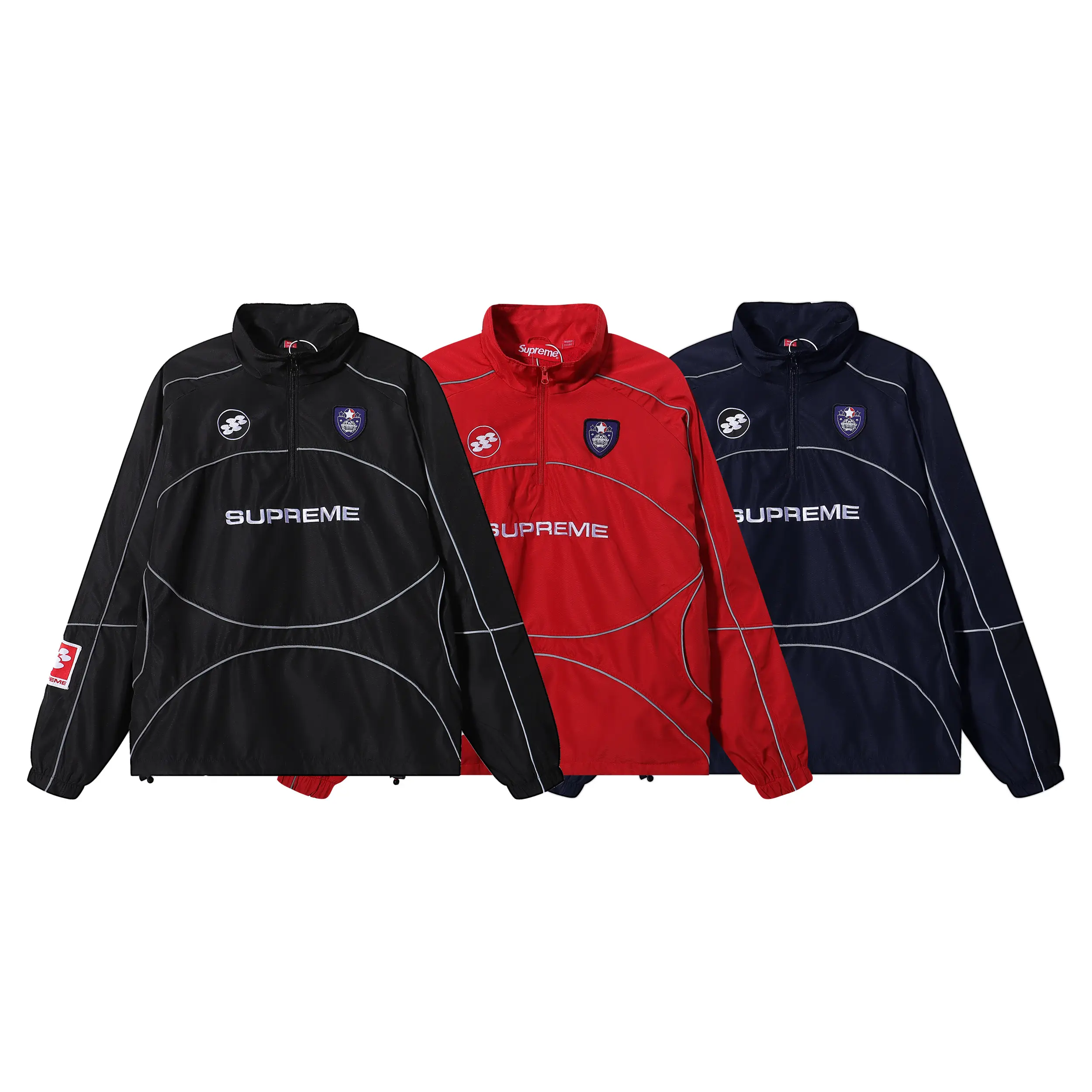 Reflective Embroidered Half-Zip Windbreaker D18012065
