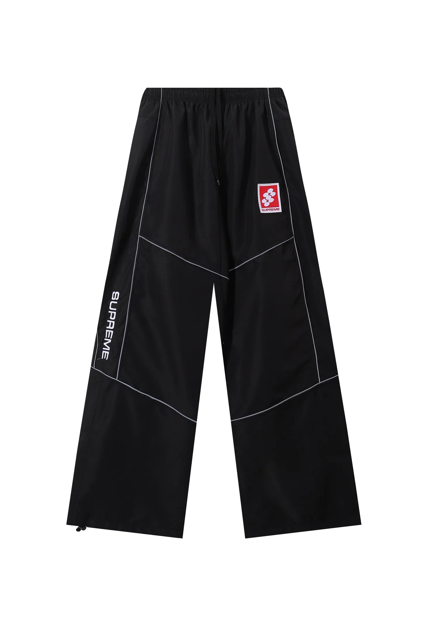 Reflective Piping Wide-Leg Track Pants D12015899