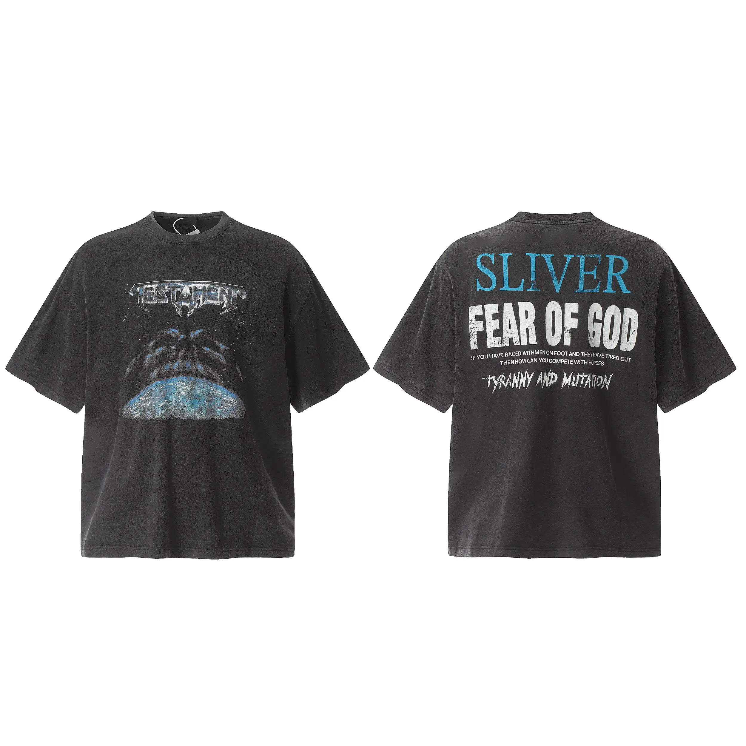 Vintage-Wash Graphic Print T-Shirt D8911938