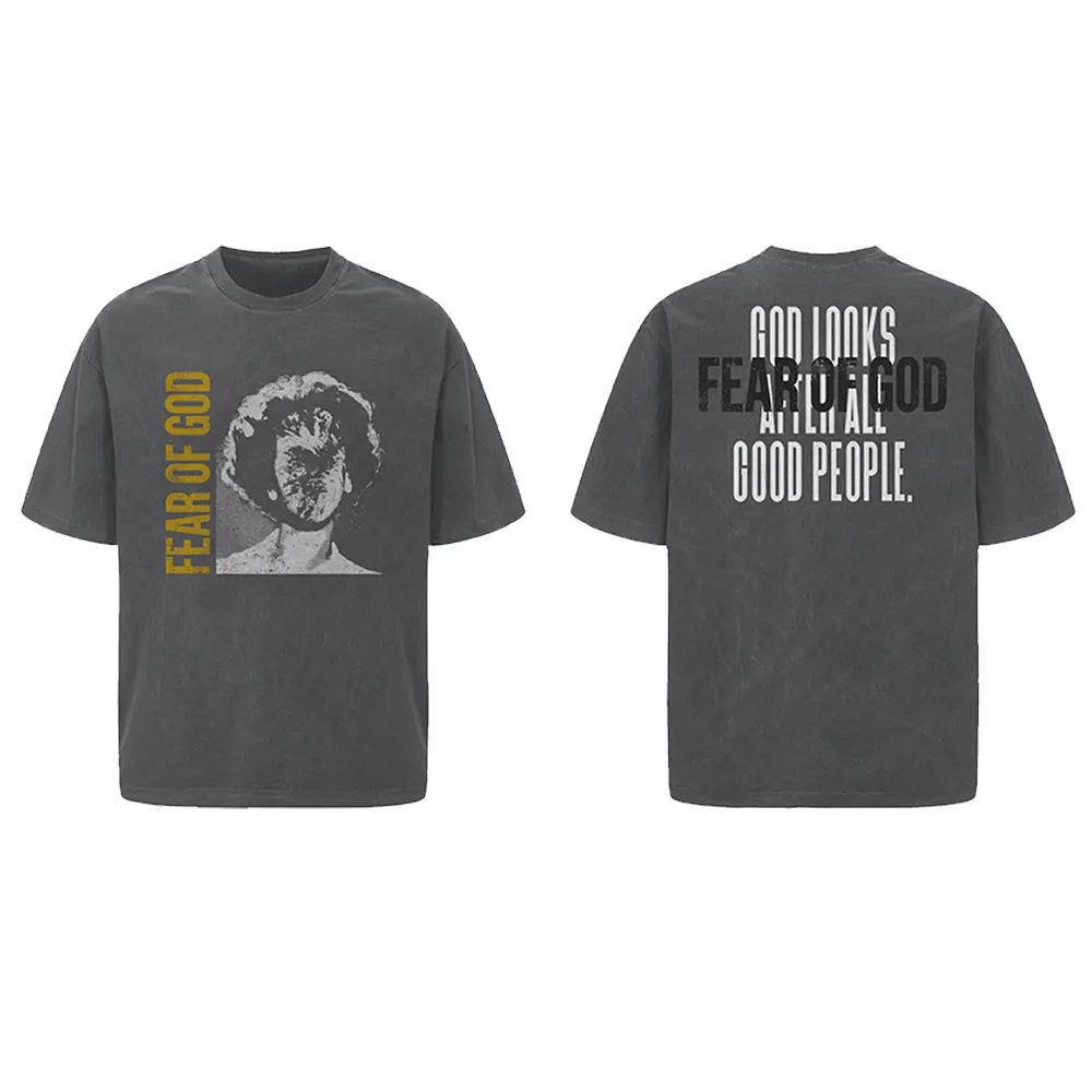 Portrait Graphic Washed Cotton T-Shirt D8911930