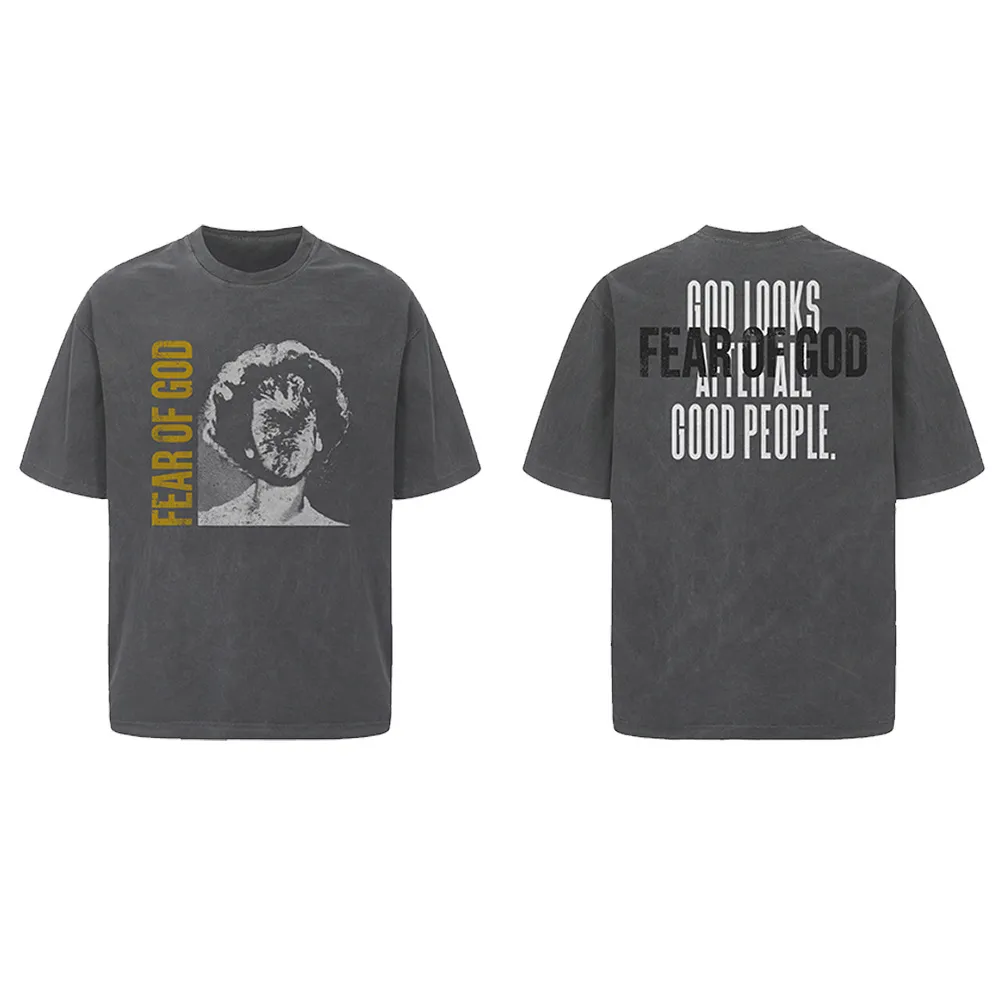 Portrait Graphic Washed Cotton T-Shirt D8911930