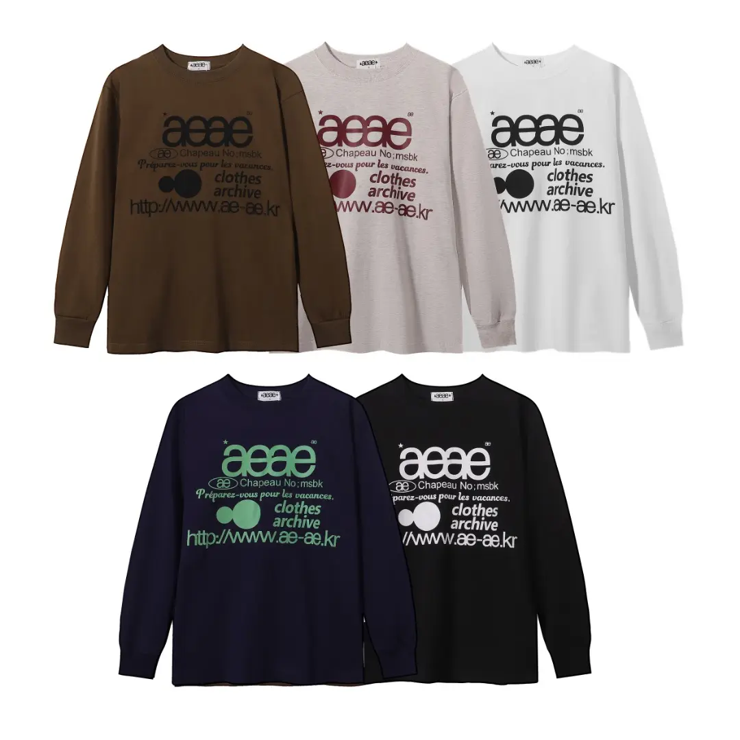 Aeae Logo Print Long-Sleeved T-Shirt D4816002