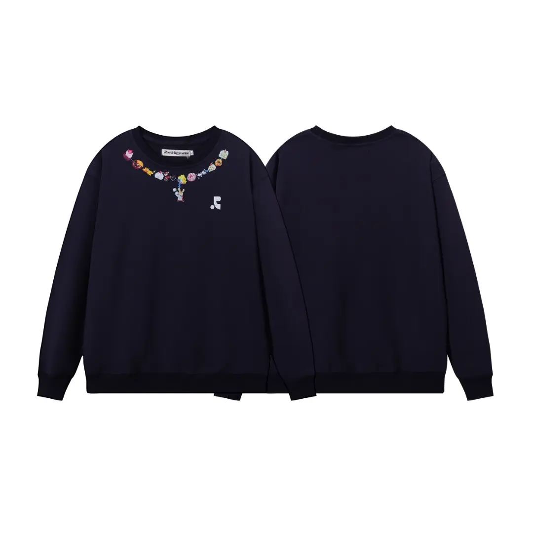 Graphic Print Fleece-Lined Sweatshirt D7816003