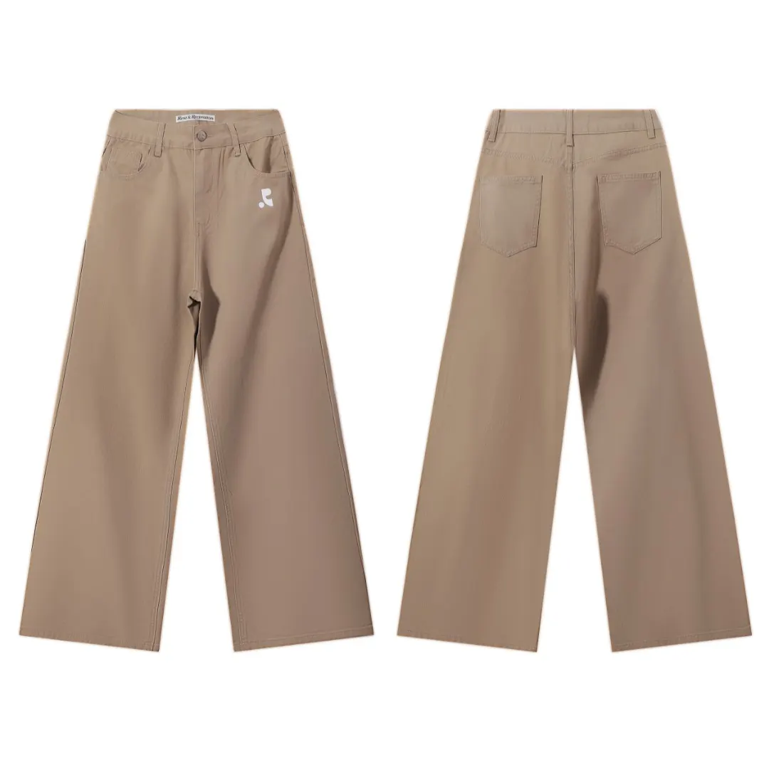 Wide-Leg Straight Denim Trousers D9516006