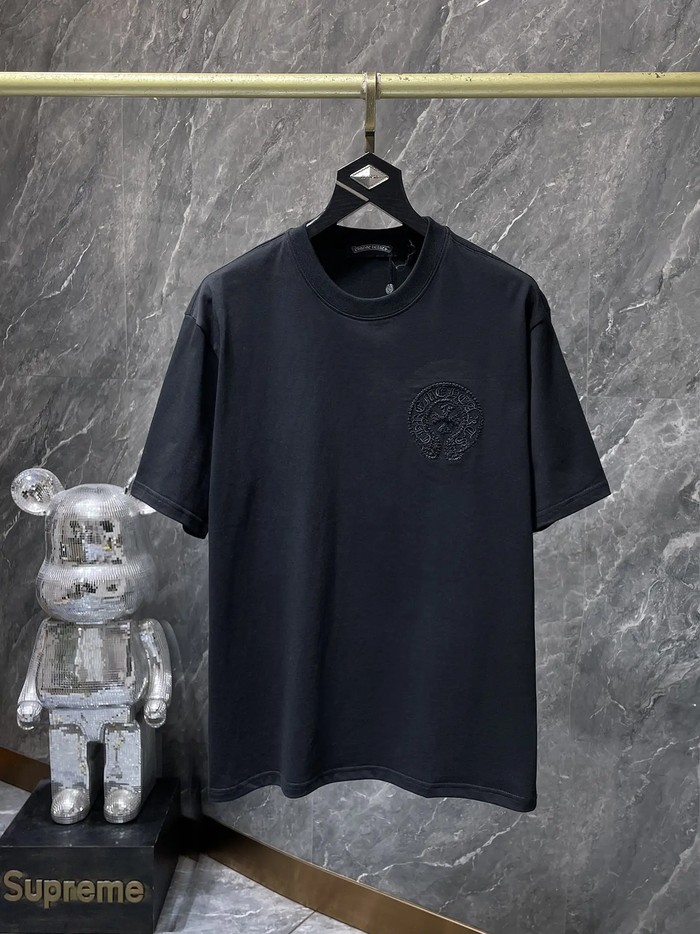 Horseshoe Cross Embroidered Cotton T-Shirt D6515885 — view 2