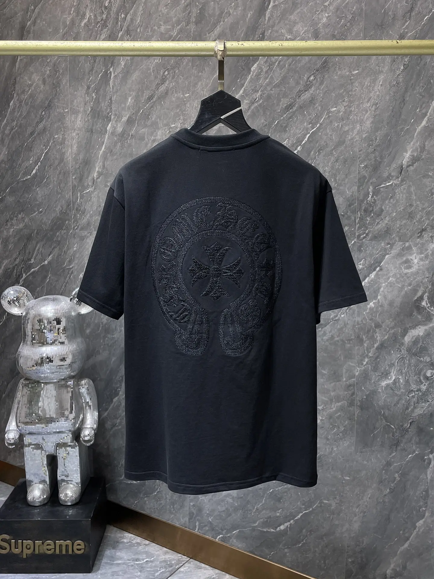 Horseshoe Cross Embroidered Cotton T-Shirt D6515885 — view 3