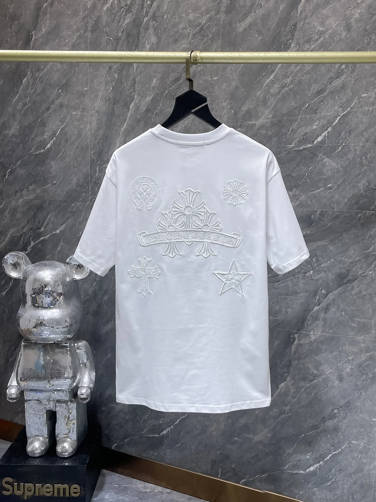 Embroidered Cross Logo Cotton T-Shirt D12012046 — view 3