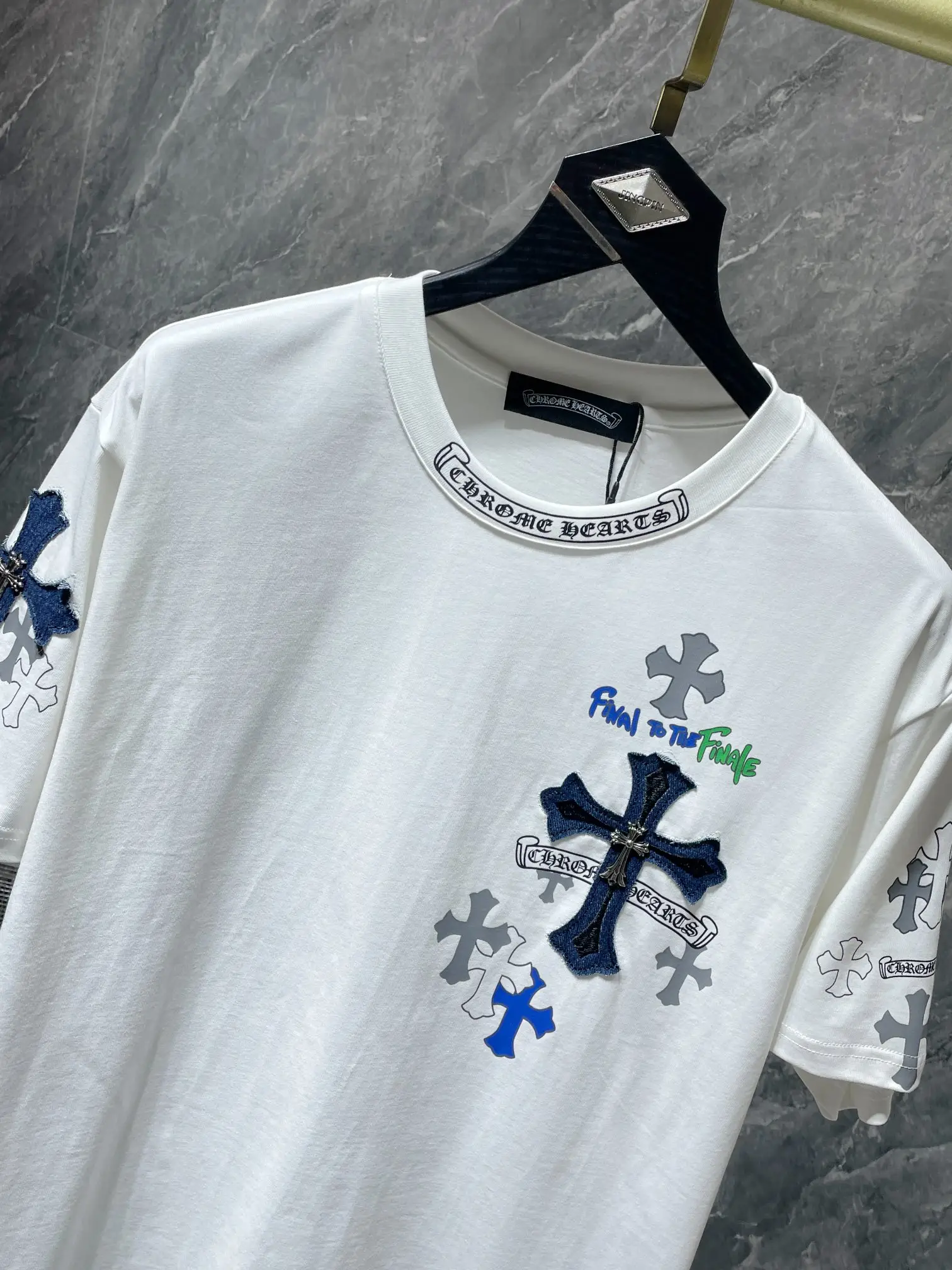 Cross Patch Embroidered Cotton T-Shirt D6015874